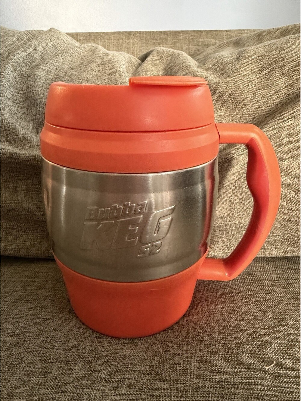 Bubba Keg 52 oz Insulated Orange Silver Travel Mug Drink Through Lid